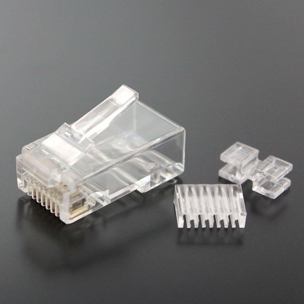 TARO'S RJ45 plug/connector for LAN cable CAT6 single wire/stranded wire 50μ 3 pieces 100 pieces CRJ45K6-100P3 Eco simple package