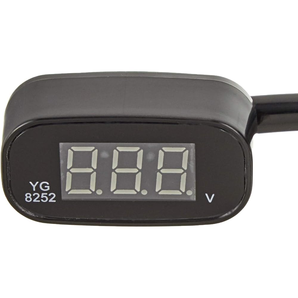 KJT Small Waterproof LED Voltmeter Red 12V Compact Voltmeter for Motorcycle YG-8252 YG-8252