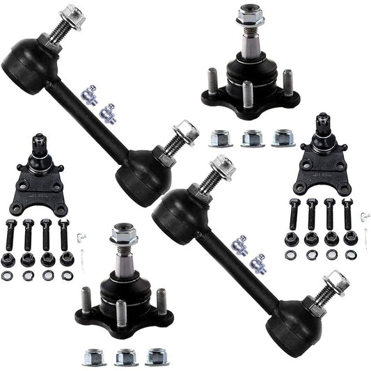 SOSOPART 6 Points Set Front Suspension Kit Bottom Ball Joint Swaber Upper Ball Joint Replacing Chevrolet Colorado, GMC Canyon