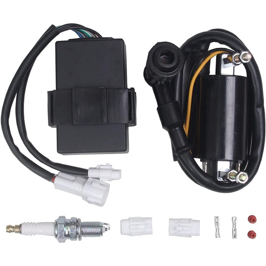 BH-MOTOR Ignition Coil CDI Spark Plug Kit Kawasaki Bayou 300 KLF300B 1988-2004