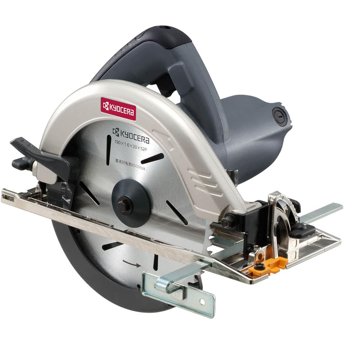 Kyocera Old Ryobi Professional Circular Saw AW600D 610651A Black [Angle stoppers are set at two locations to stabilize perpendicularity] Saw blade 190mm Maximum cutting depth (90 degrees) 68 mm / (45 degrees tilt) 46 mm Rotation speed 4700min-1