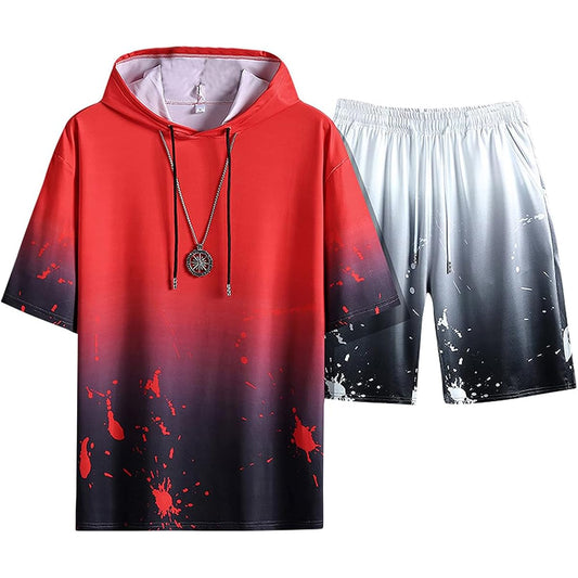 [AYISTELU] Hoodie, Short Sleeve, Top and Bottom Set, Men's Jersey, Sweatwear, Setup, Shorts, Stylish, Men's Clothing, Spring/Summer T-shirt, Popular