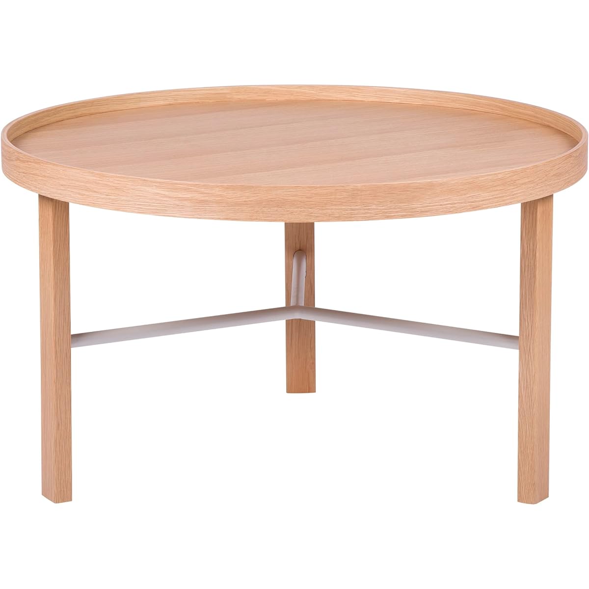 VaLaVie Low Table Coffee Table Width 70cm Height 41cm Center Table Living Table Natural Wood Popular Table Round Shape Natural