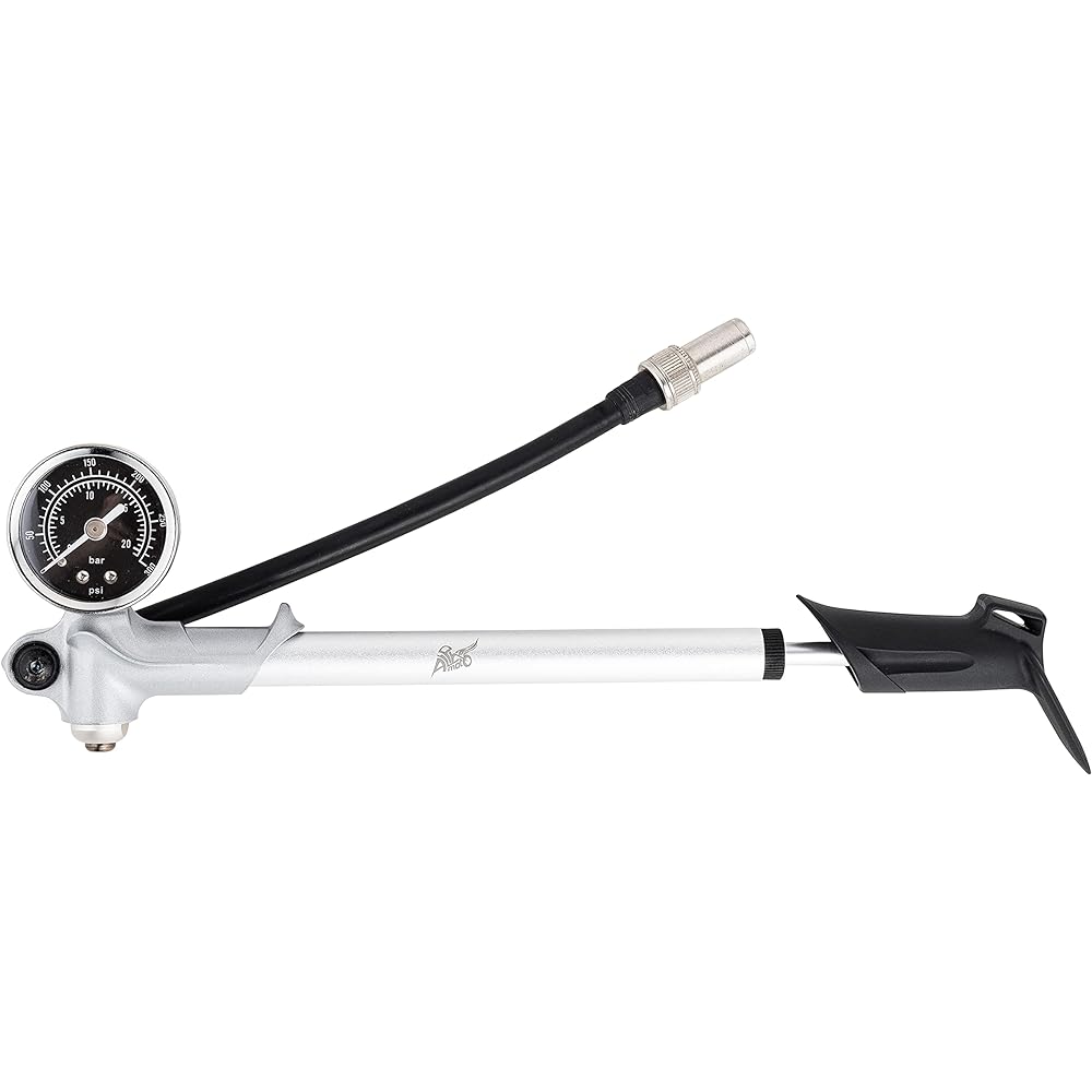 ALPHA MOTO High Pressure Air Shock Pump up to 300 psi for Harley Davidson Suzuki Yamaha Honda Kawasaki Mountain Bike Fork & Rear Suspension Work Schaefer with Air Valve