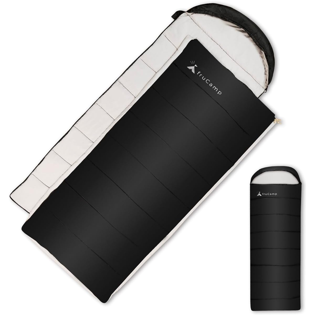 fruCamp Sleeping Bag, Completely Separate, Envelope Type, Suitable for 3.5 Seasons, Fully Washable, Chemical Fiber, Water Repellent, Lightweight, 1.4kg, Compact, Camping, Outdoor