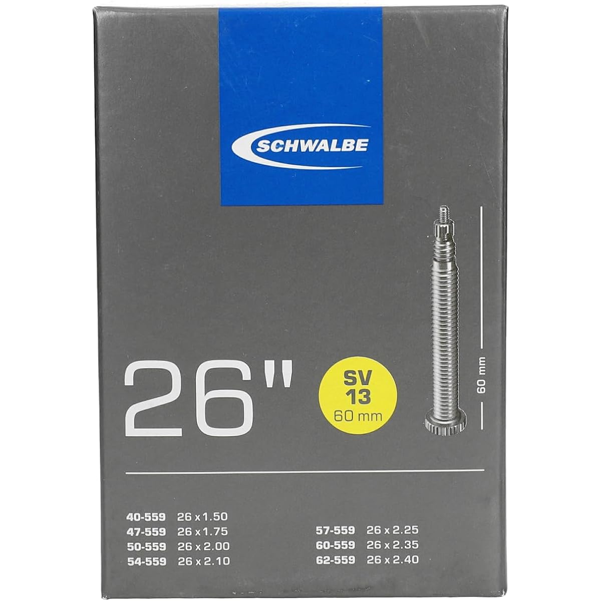 SCHWALBE [Genuine product] 26 x 1.50/2.50 tube Presta style 60mm long valve 13SV-E.L