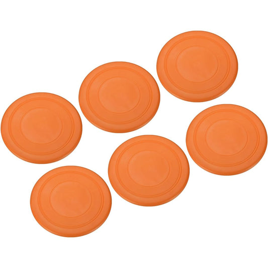 PATIKIL 7" Flying Disc Set of 6 TPR Material Soft and Waterproof Perfect for Adults and Dogs Outdoor Play and Sports Games Orange Color