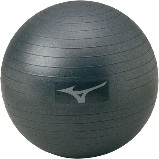 MIZUNO Health Training Equipment, Balance Ball, Core Balance, Creating Beautiful Posture, Building Physical Strength, Anti-Burst Specification, Inflator Pump and Spare Stopper Included, Diameter 65cm, Black C3JET202