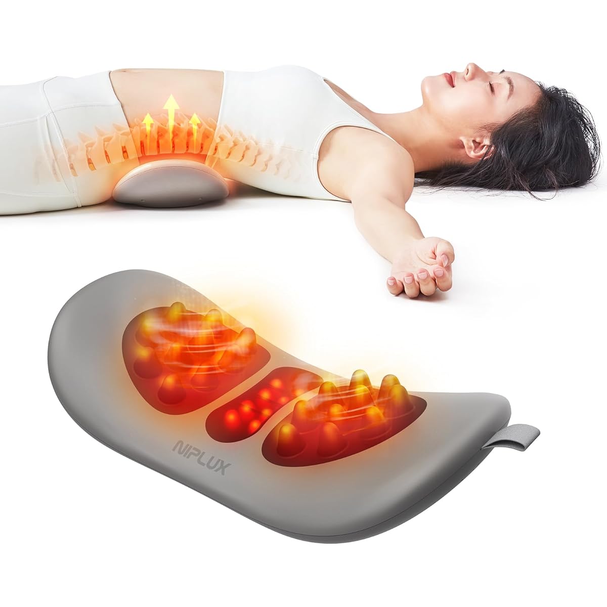 NIPLUX Lumbar Pillow EMS Thermal Lower Back Cushion Warming Goods Lower Back Care Red LED WAISTUPREMS