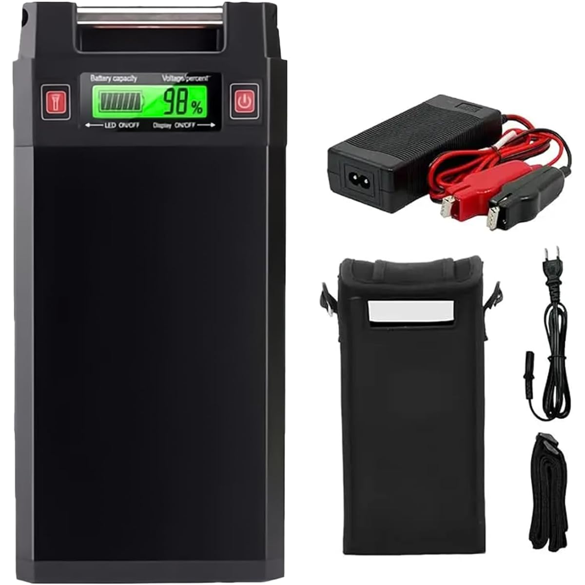 @NSS Electric Reel Battery GN-20F Rapid Charger/Cover Set 14.8V 20000mAh Built-in Panasonic Cell Daiwa Shimano Reel Battery Super Lithium Battery (Black)