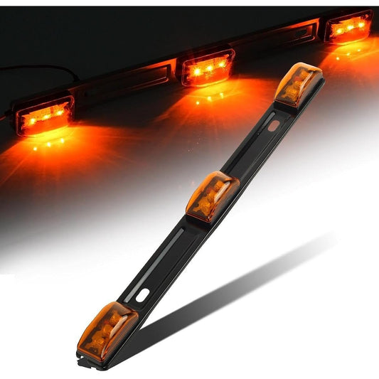 PARTSAM Amber 12V LED Wrecker Car Light Bar LED Identification Bar Light Marker Light 14.25 inch Amber ID Barmarker Light Truck Trailer Identification Light Bar Width Width for Trailer
