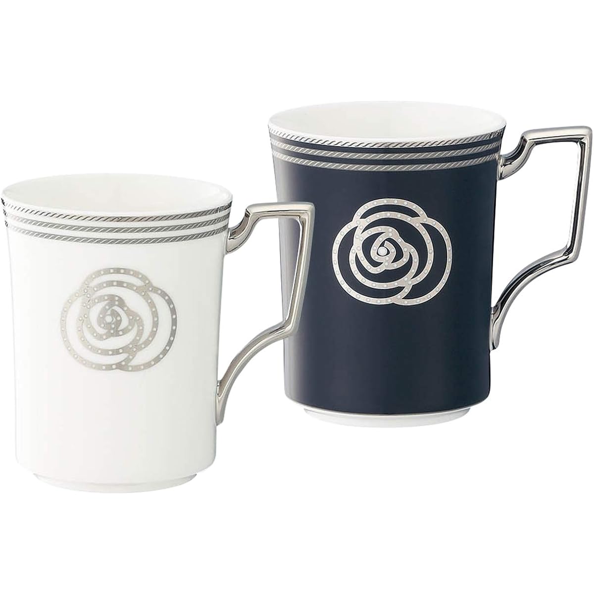 Noritake Mug (changeable color pair set) 295cc Aidan 2 pieces White/Black Bone China P93655/4867-12