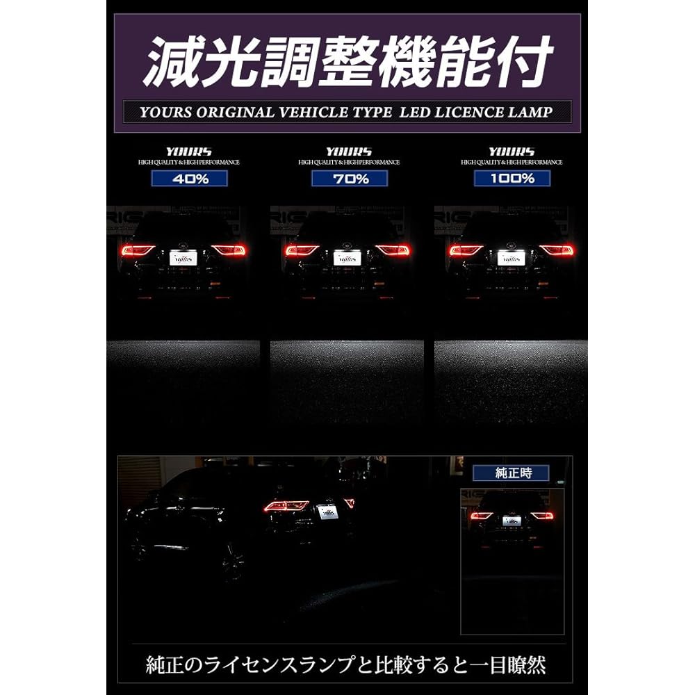 YOURS (Yours) Toyota Harrier 60 Light CREE LED License unit (with reduced lighting adjustment function) 2 sets HARRIER 60 Harrier Custom parts Accessories Dressing TOYOTA Toyota YF801-3554 [2] S