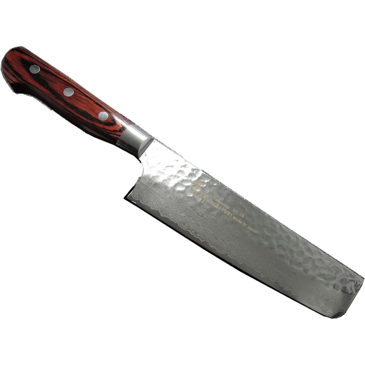 Takayuki Sakai Hammered Damascus VG10 interrupt 33 layers Nakiri 160mm 07393