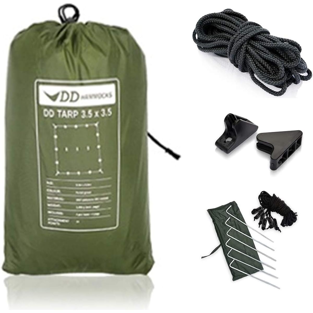 DD Hammocks Tarp Square 3.5x3.5 Forest green-Limited Edition [Parallel Import]
