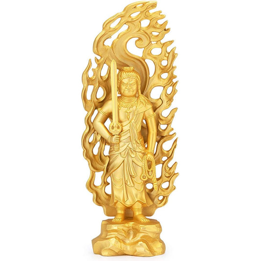 Buddhist altar shop Takita Shoten Buddha statue Fudo Myoo (born in the year of the Rooster) Alloy gold plated (height 15.5cm x width 6cm) [Made by Hideun Makita] ◆ Twelve zodiac guardian statues to ward off evil spirits / Guardian Buddha [Certificate iss