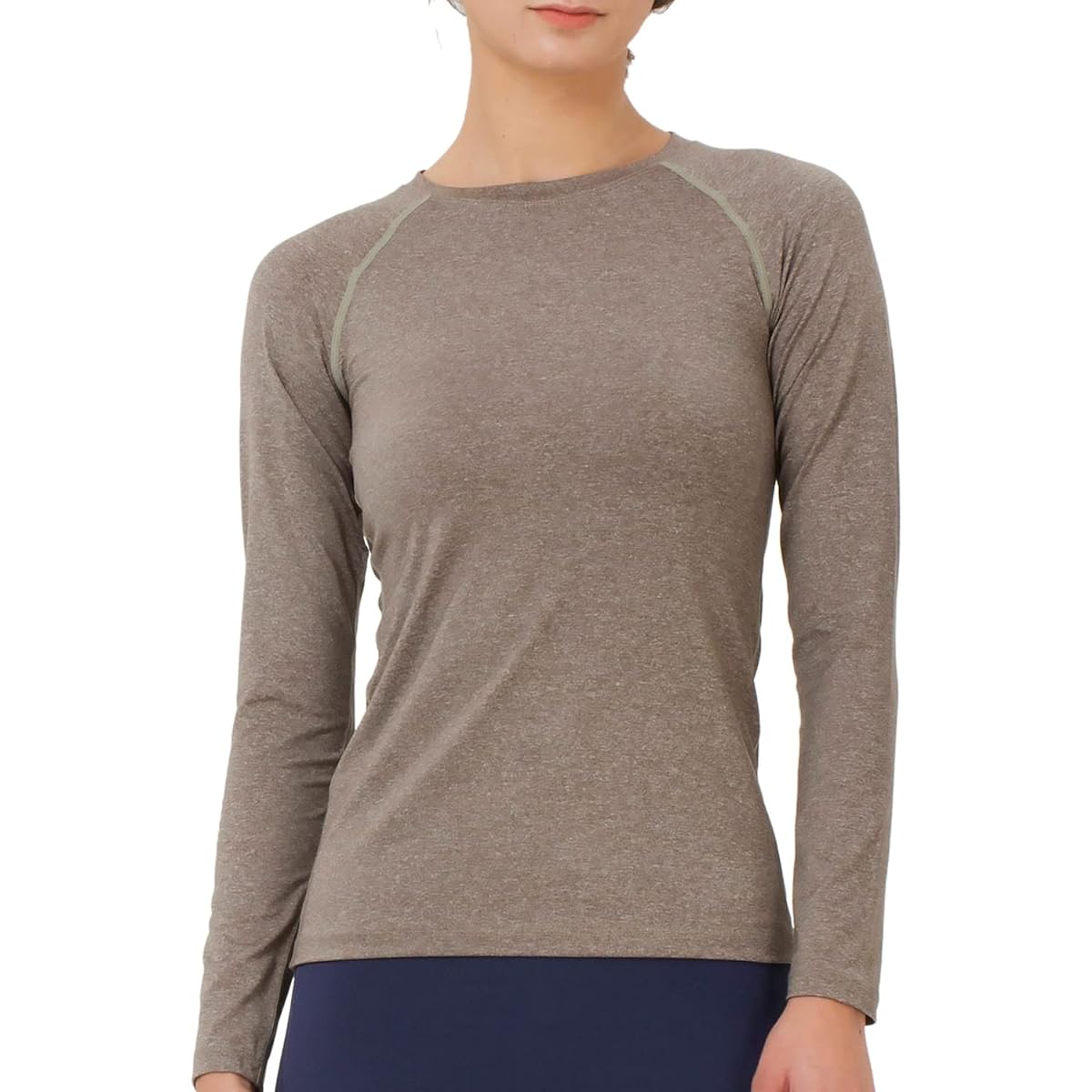 [reinamora] Women's T-shirt, Long Sleeve, Yoga Wear, Sportswear, Absorbent, Quick Drying, Stretchy