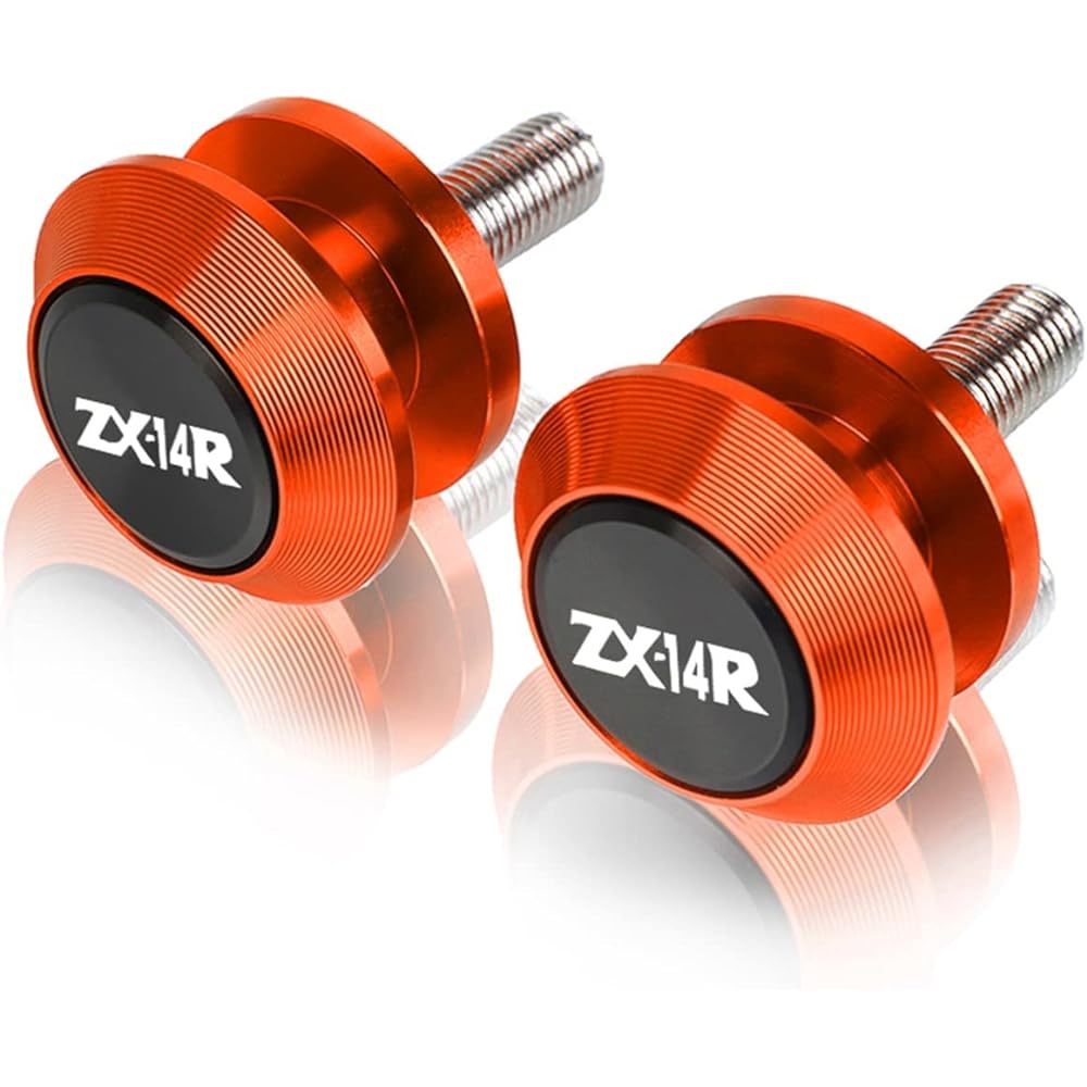 Stand Screw Slider Suitable for Kawasaki ZX14R ZX14 R 2006-2016 2015 2014 2013 2012 2011 2010 2009 08 Motorcycle Rear Rocker Arm Spool Slider M10 Bracket Screw (Color: Orange)