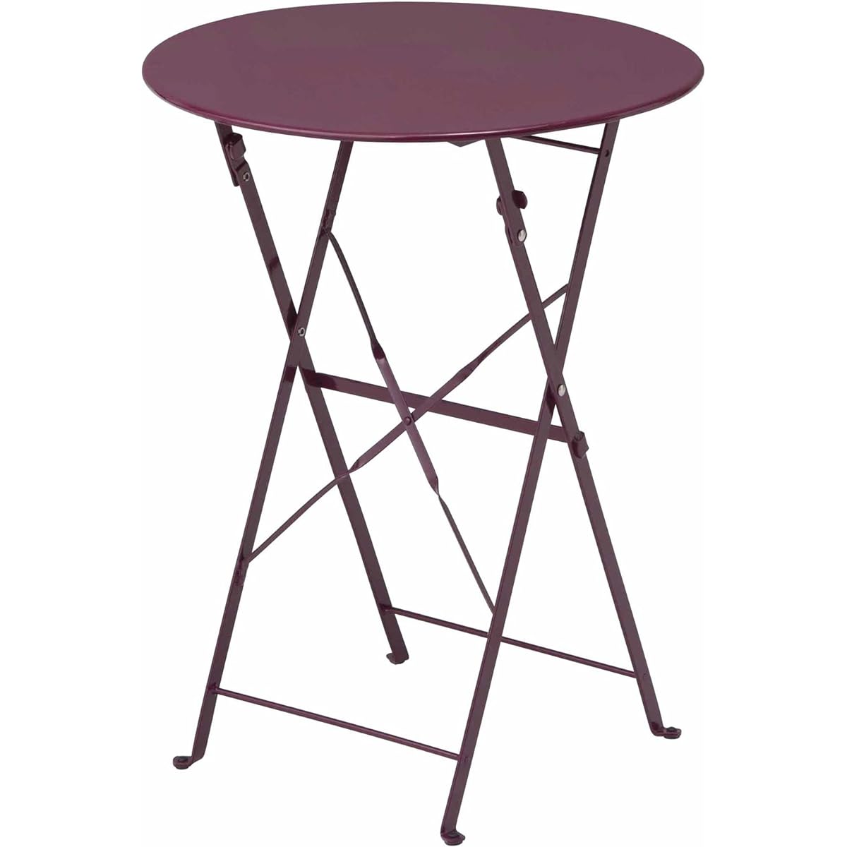 Takasho Foldable Fort Cafe Table Burgundy 55.5 x 55.5 x 70cm