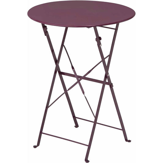 Takasho Foldable Fort Cafe Table Burgundy 55.5 x 55.5 x 70cm
