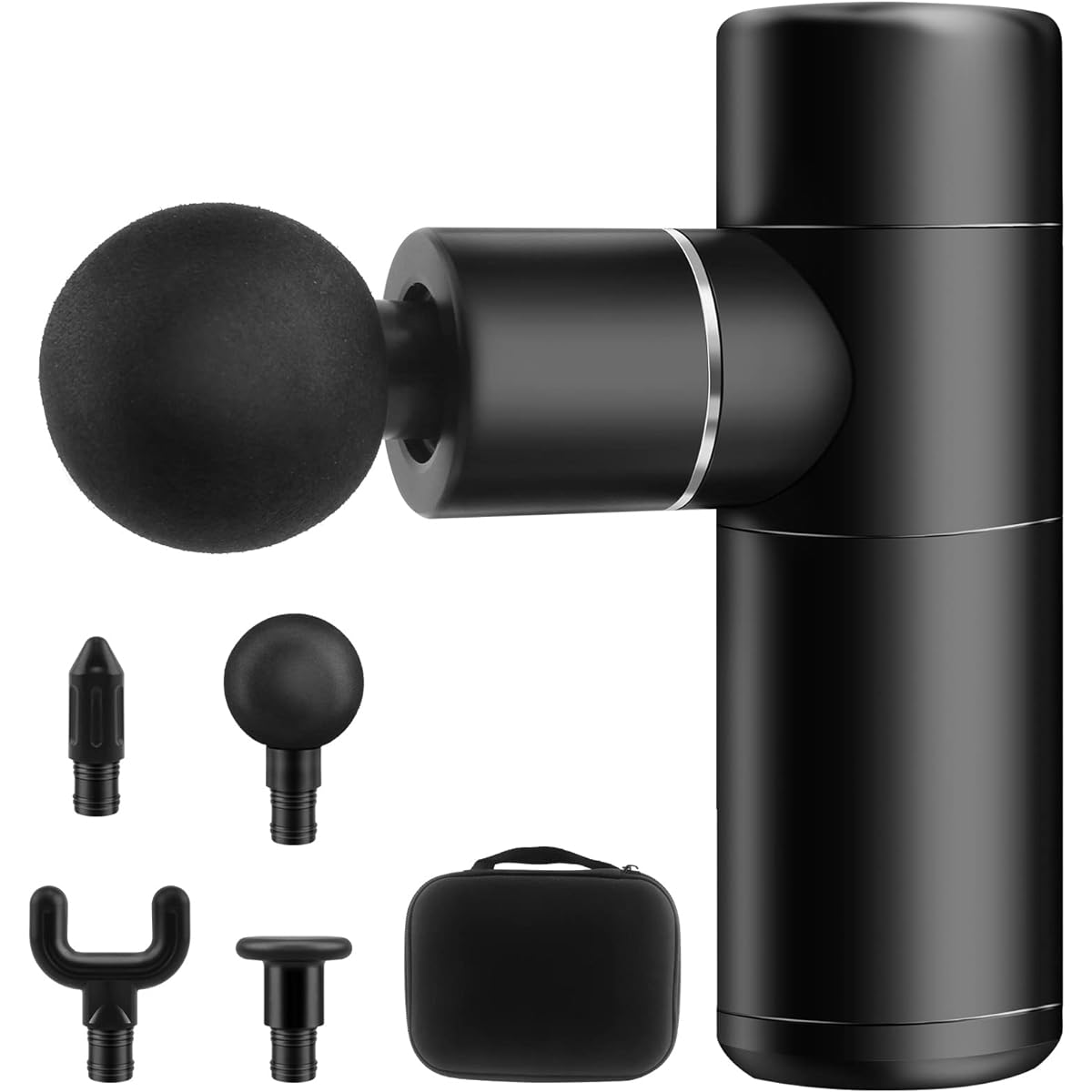 SOOOO Myofascial Release Gun, Mini Muscle Training Gun, MINI Gun, Muscle Relaxation, Whole Body Refreshing Tool, 4 Levels of Powerful Vibration, Quiet, Lightweight, 4 Heads Included, Storage Box Included, 4 Levels of Adjustment, PSE Certified, Type-C Rec