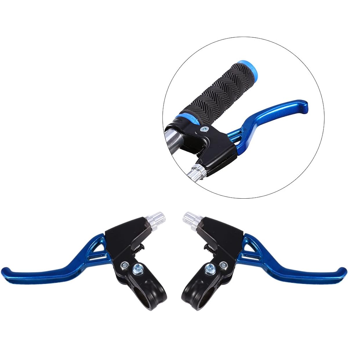 ama-jp Brake Lever, Bicycle Brake Lever, Made of Aluminum Alloy, Lightweight, Durable, Long-Term Use, Left and Right Set, For Mountain Bicycles/Folding Bicycles, Meets Various Needs (Blue)