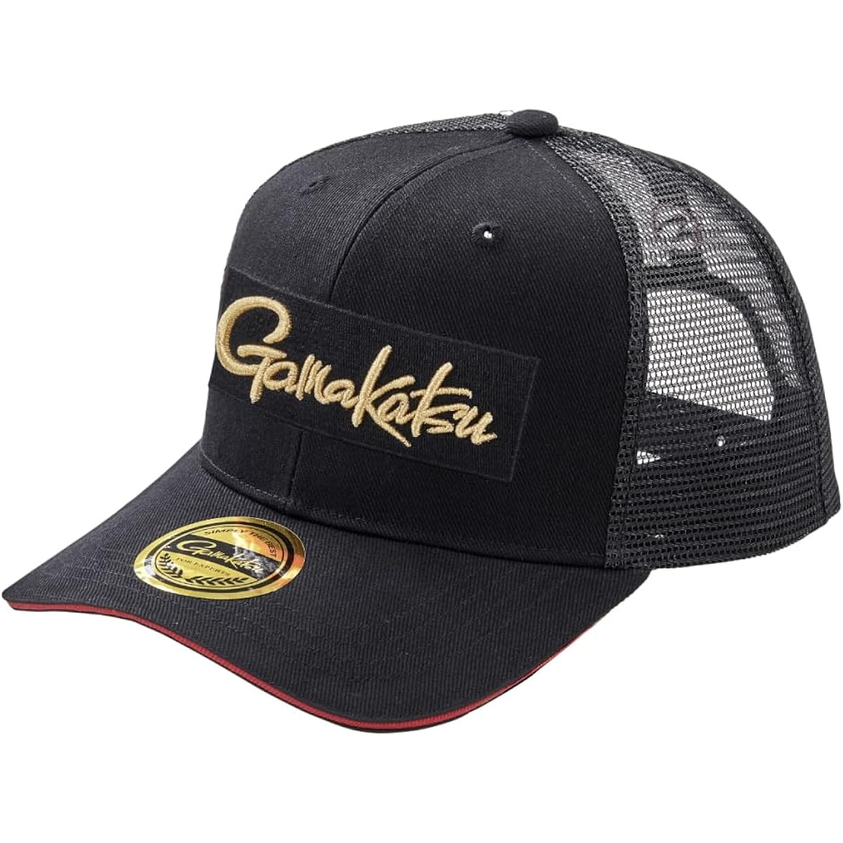Gamakatsu Half Mesh Cap (Box Logo) GM9104 Black x Gold L