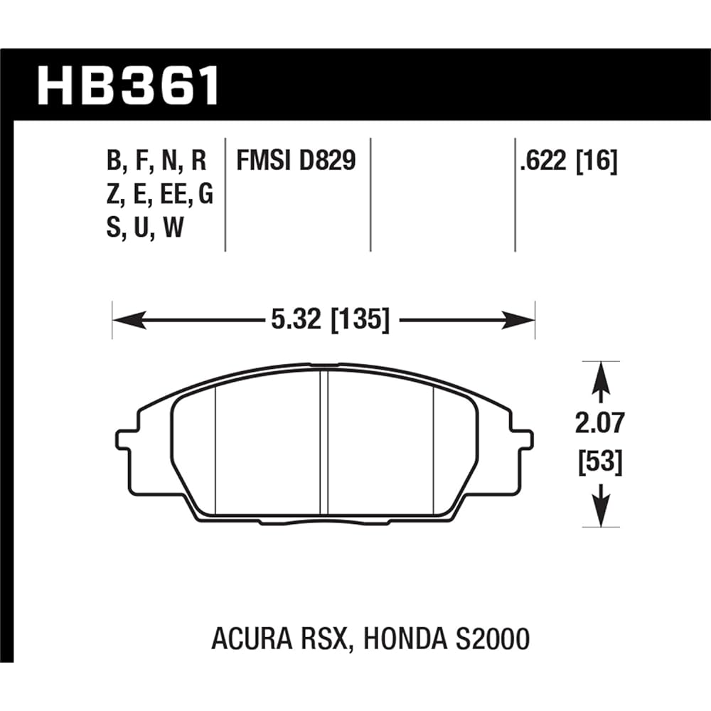 Hawk Performance HB361F.622 HPS Performance Ceramic Brake Pad