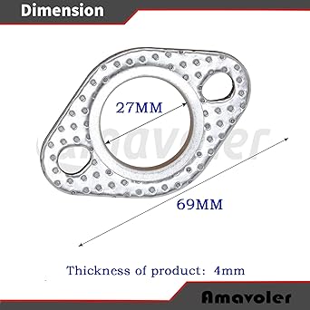 Amavoler exhaust gasket GY6/ATV/scooter/go -kart/moped engine 27mm 1 piece