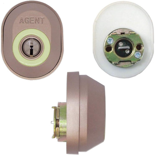 AGENT dimple key MIWA replacement cylinder (2 identical) TOSTEM type with 5 keys champagne silver [Product number: LS5-TSM]