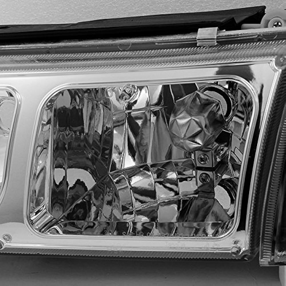 Chrome replacement headlight head lamp pair set+Amber corner lamp 4 pieces set