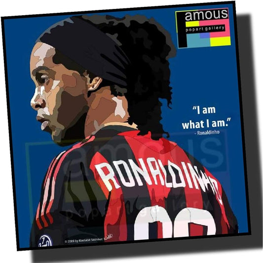 Ronaldinho AC Milan Overseas Soccer Art Panel Wooden Wall Hanging Poster Interior Soccer Goods