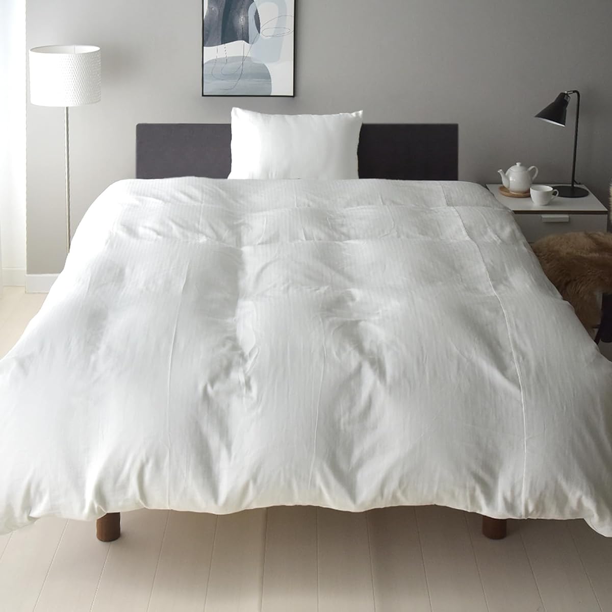 Japanese bleached double gauze semi-double duvet cover set, 3-piece set, made in Japan, gauze, 100% cotton, recommended by the Atopy Association, Oeko-Tex, Scandinavian, stylish, fluffy, duvet cover, fitted sheet, pillowcase set, for bed (for semi-double
