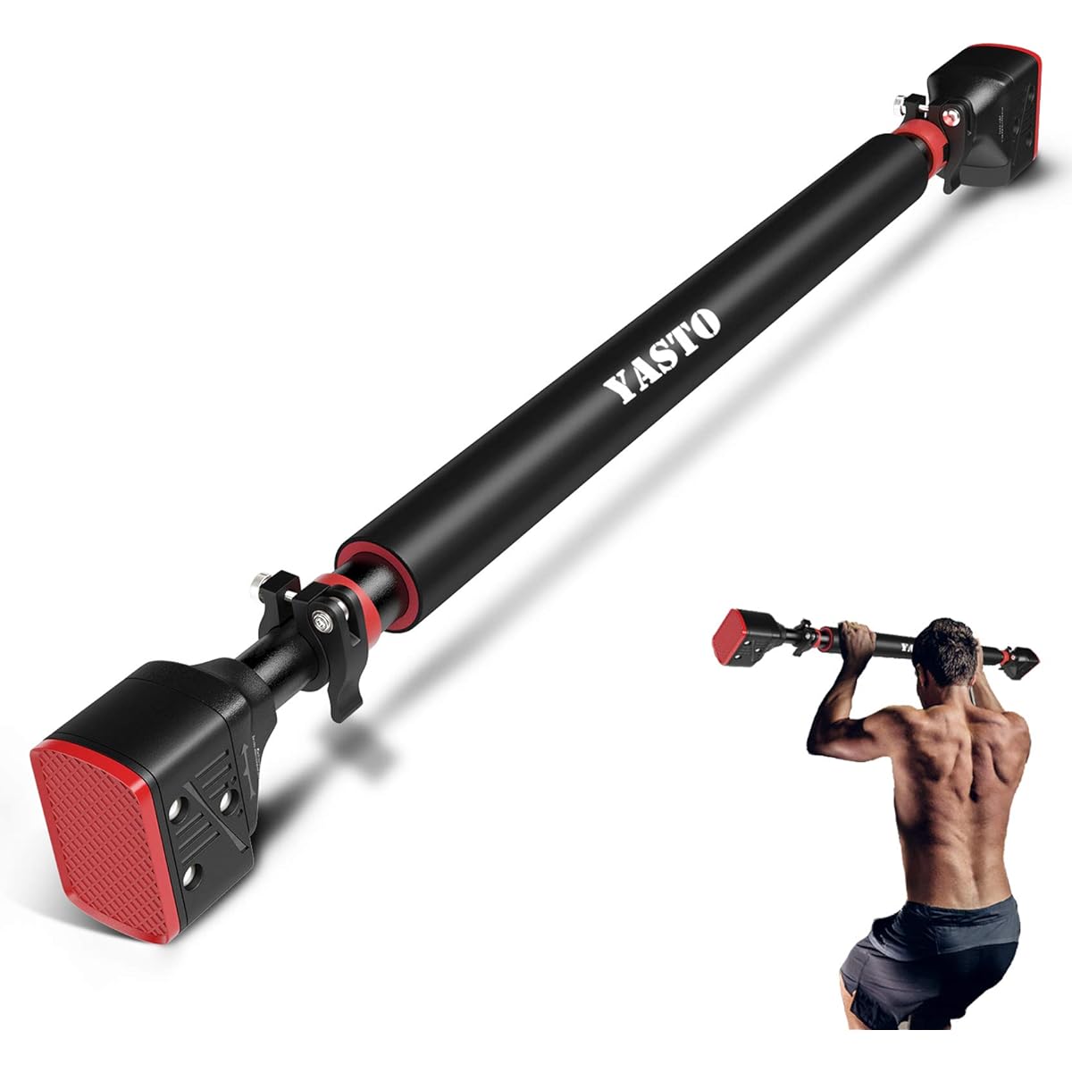 Yasto Pull-up Bar, Door Horizontal Bar, Door Gym, Pull-up Bar, Pull-Up Machine, Hanging Bar, Hanging Health Equipment, Home Strength Training, No Screws Required, Double Protection, Anti-Slip, Anti-rust Treatment, Special Foam Cotton, Thick Durable Steel