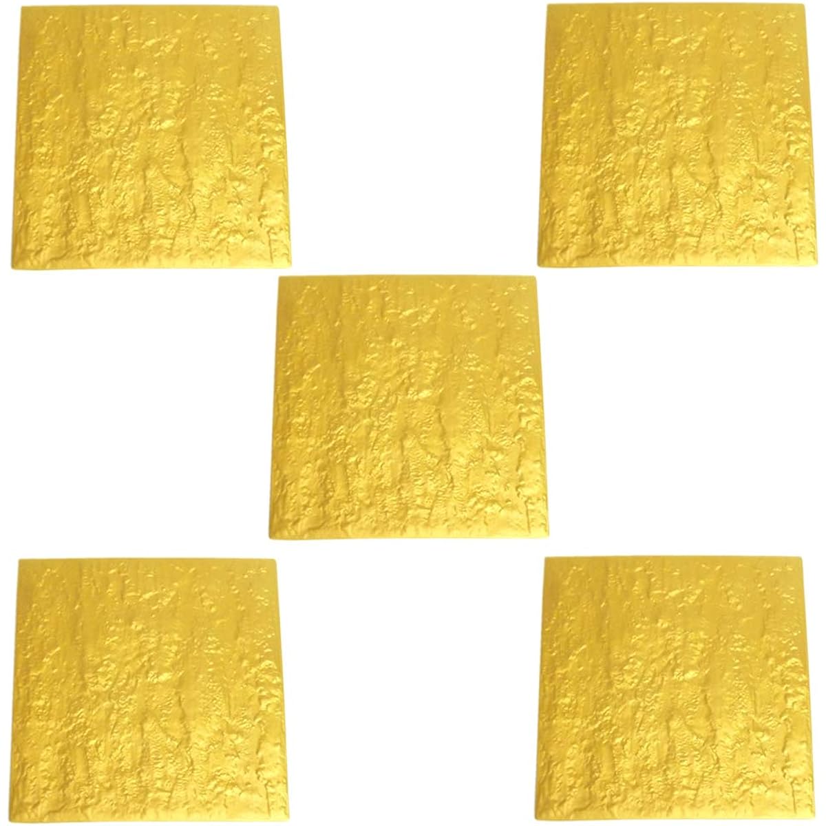 Set of 5 square platters, gold stone skin 20cm square plates [20 x 20 x 1.2cm] [Restaurant, inn, Japanese tableware, restaurant, commercial use, tableware]