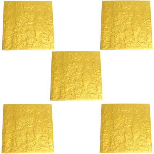 Set of 5 square platters, gold stone skin 20cm square plates [20 x 20 x 1.2cm] [Restaurant, inn, Japanese tableware, restaurant, commercial use, tableware]
