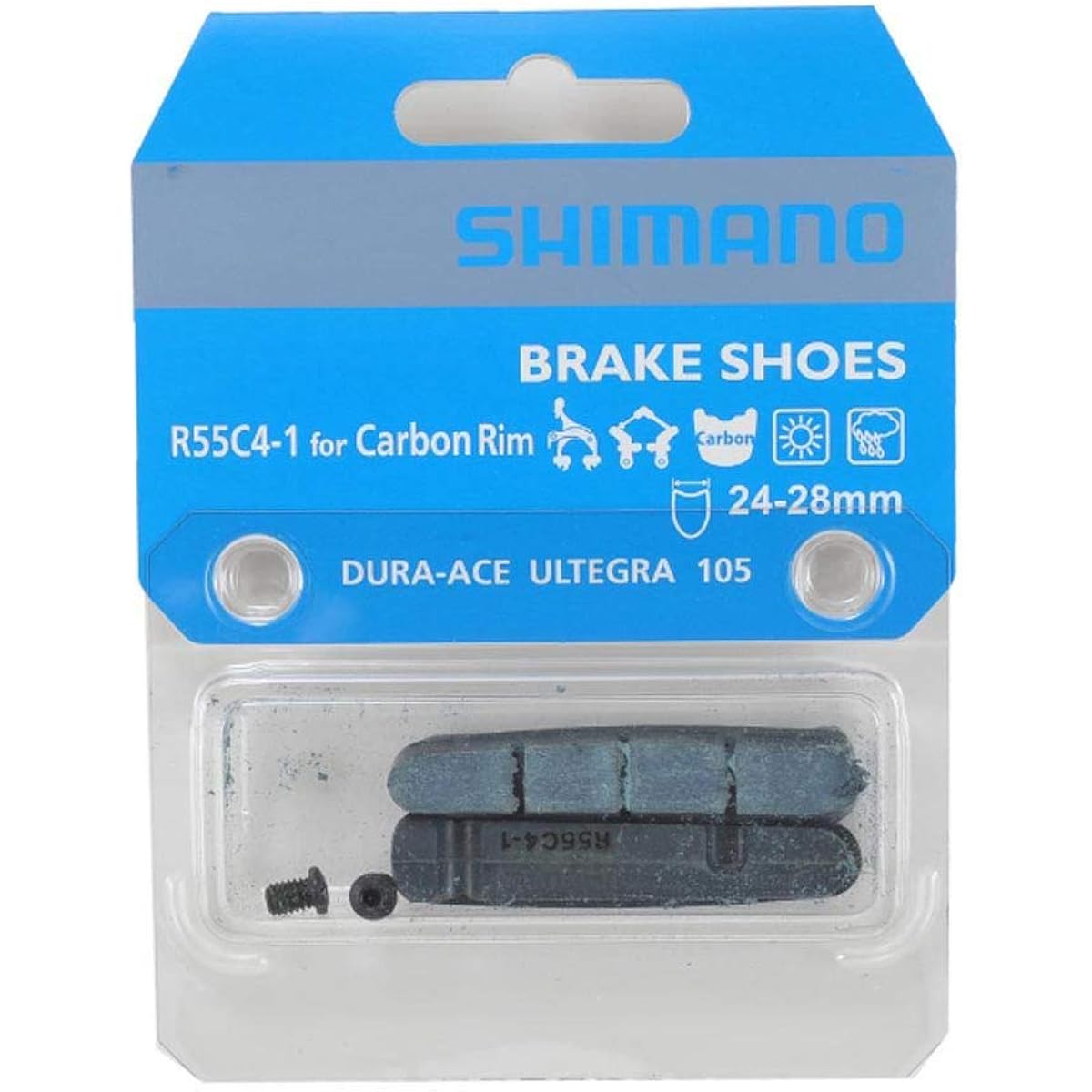 SHIMANO Repair Parts R55C4-1 Cartridge Type Brake Shoe & Fixing Screw (Left and Right Pair) for Carbon Rim BR-9010-R BR-6810-F Y8L398030