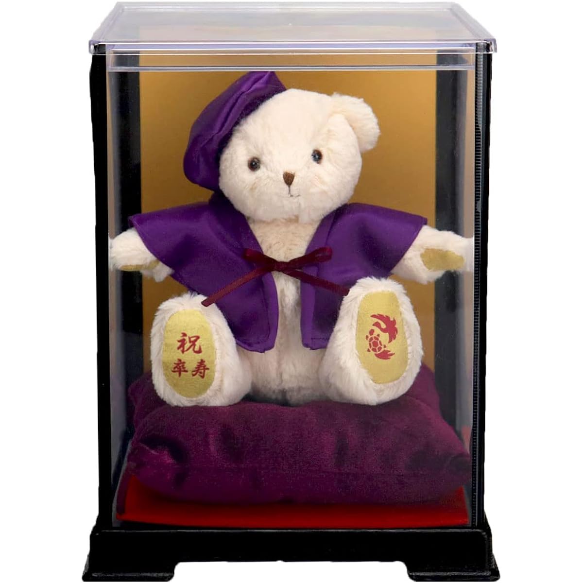 [Petit Lou] Lucky Bear wearing purple Chanchanko (case) to celebrate longevity, Graduation Life Normal