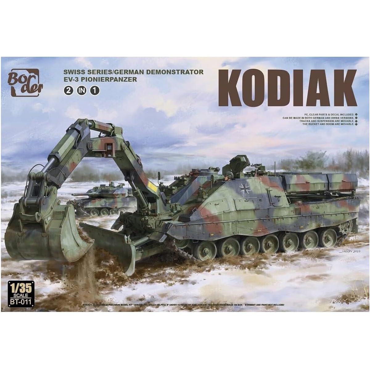 BORDER Border Model 1/35 German Army/Swiss Army Kodiak Armored Engineer Vehicle (2in1 Kit) Plastic Model BT011