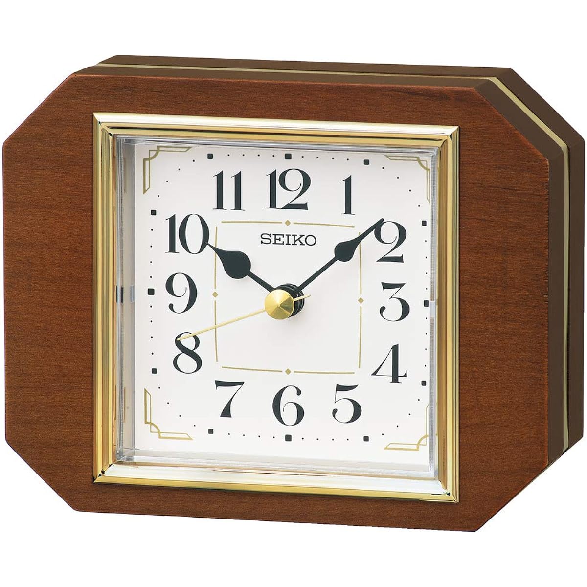 Seiko Clock Table Clock Tea Wood 110×137×45mm BZ364B