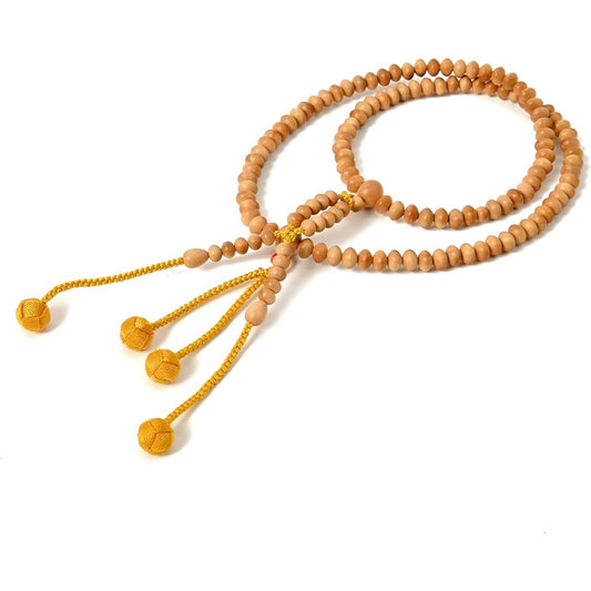 shingon.shop Prayer beads Shingon sect request type matte shakusanpei co-made golden brown Brahma in paulownia box (Yellow Yang Tsuge)