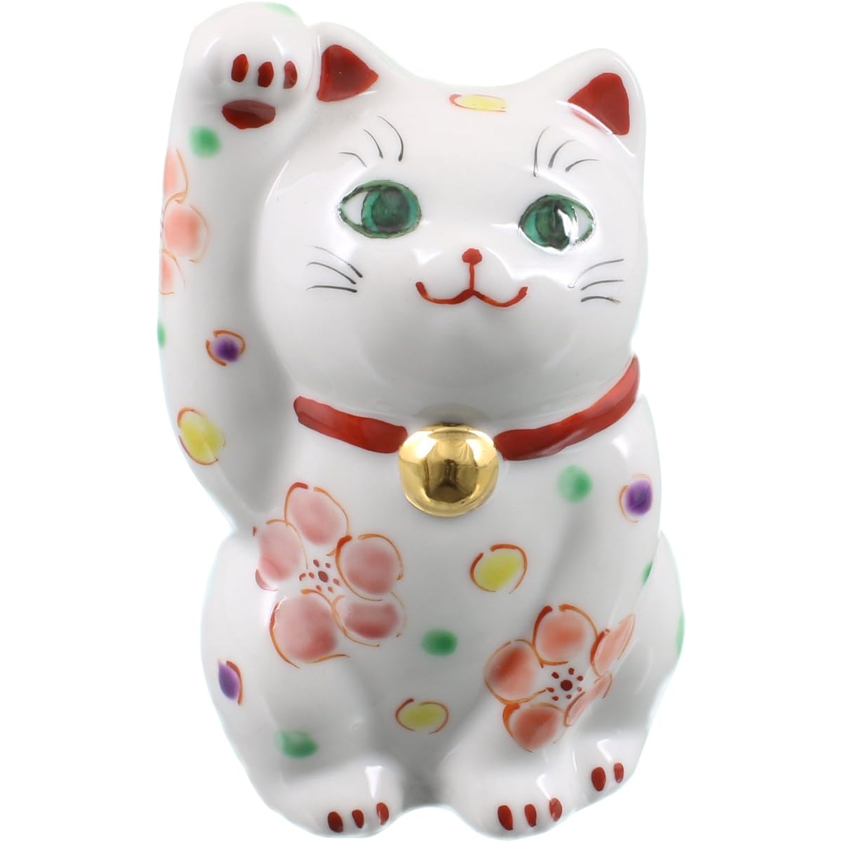 Kutani ware beckoning cat size 3.5 Hanahana A-0100