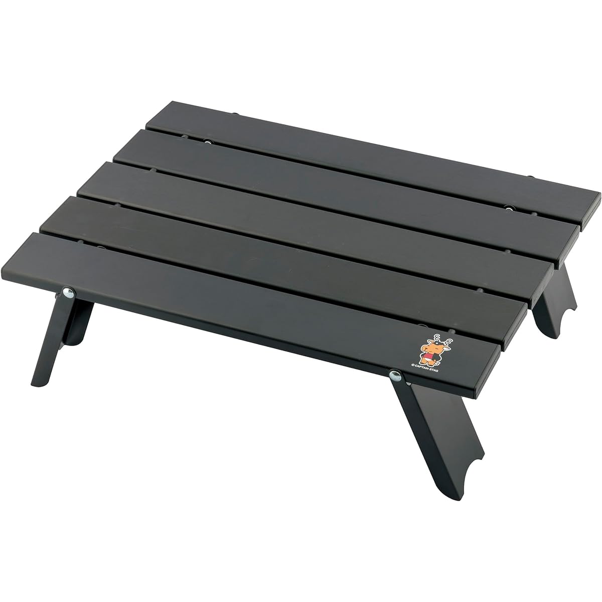 CAPTAIN STAG Outdoor Table Aluminum Roll Table Compact Foldable with Case Shikabancho Black UC-581