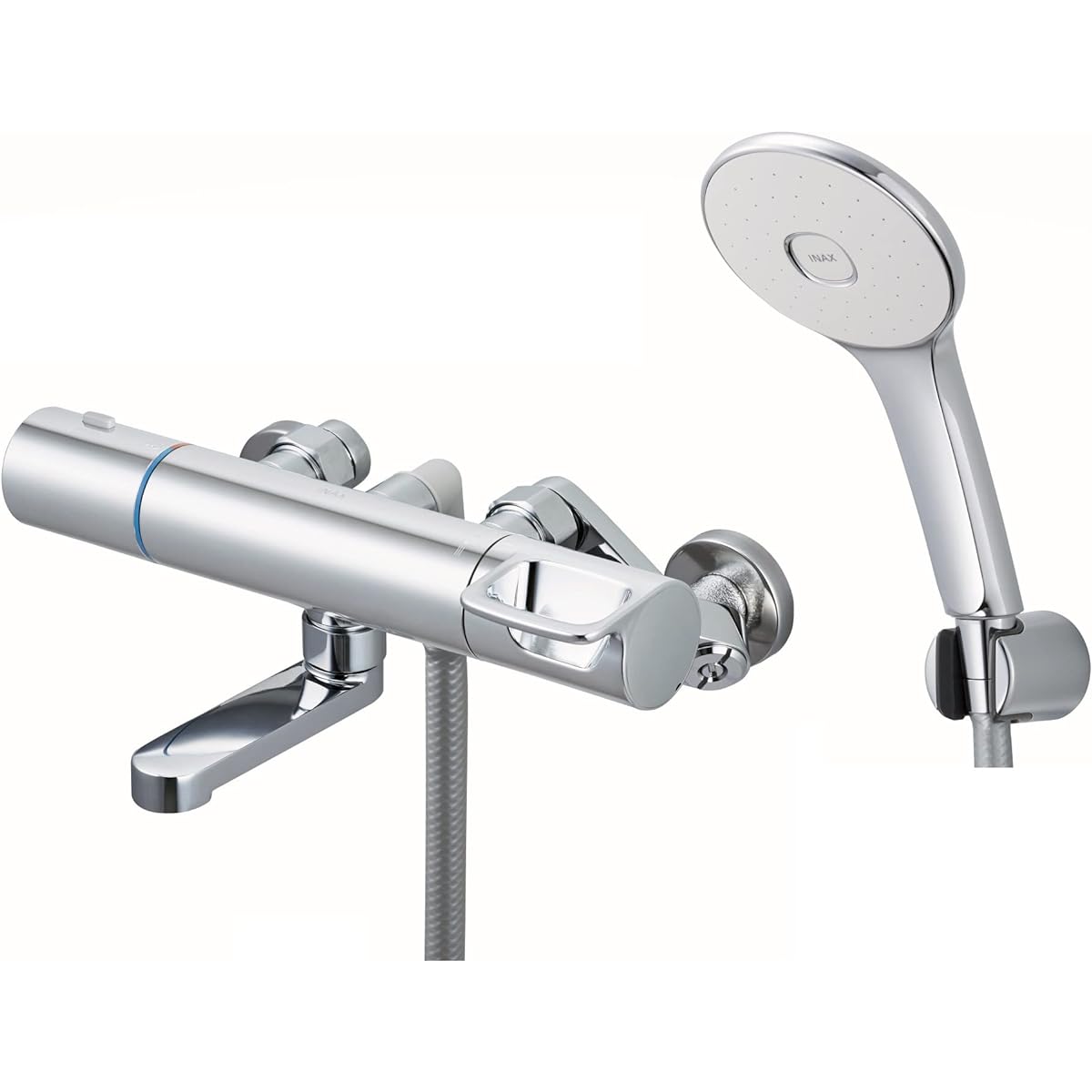 LIXIL INAX Thermostatic Bath Faucet Plated Handle/Plated Eco Aqua Shower Short Spout (For Washing Area Only) Cold Region RBF-913NE Hose Silver