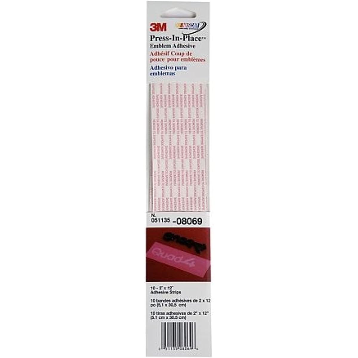 3m 08069 Press Imprey Emblem Adhesive 2 inch x 12 inches