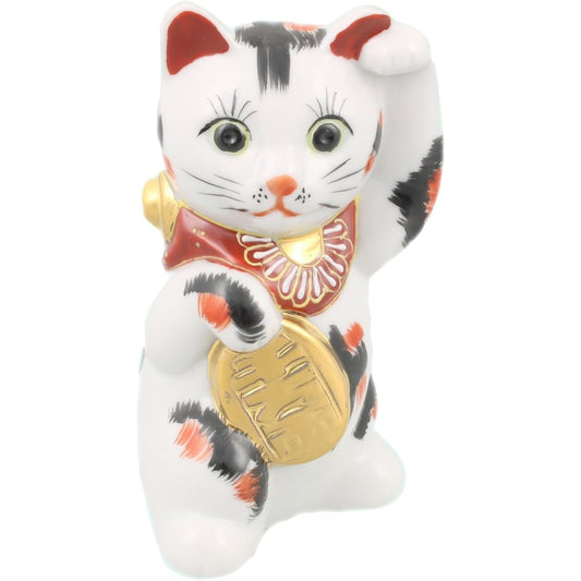 Kutani Ware Oval Lucky Cat Calico No. 3 A-0070