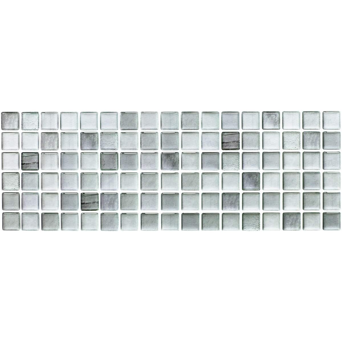 [Dream Sticker] Mosaic tile sticker DIY wallpaper decoration perfect for remodeling kitchens, bathrooms, and toilets ALT-18 (Monochrome light, 12 pieces set)