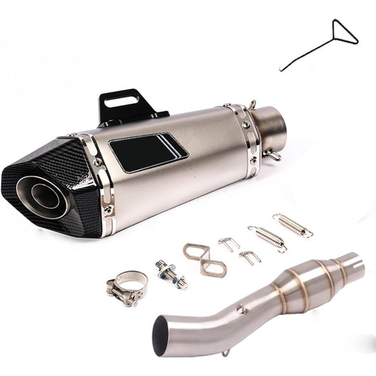 Motorcycle Benelli 302S BJ300GS-3 2019 2020 2021 Exhaust Modified Muffler Middle Link Pipe Catalyst Delete Pipe Exhaust Pipe (Color: Type G)