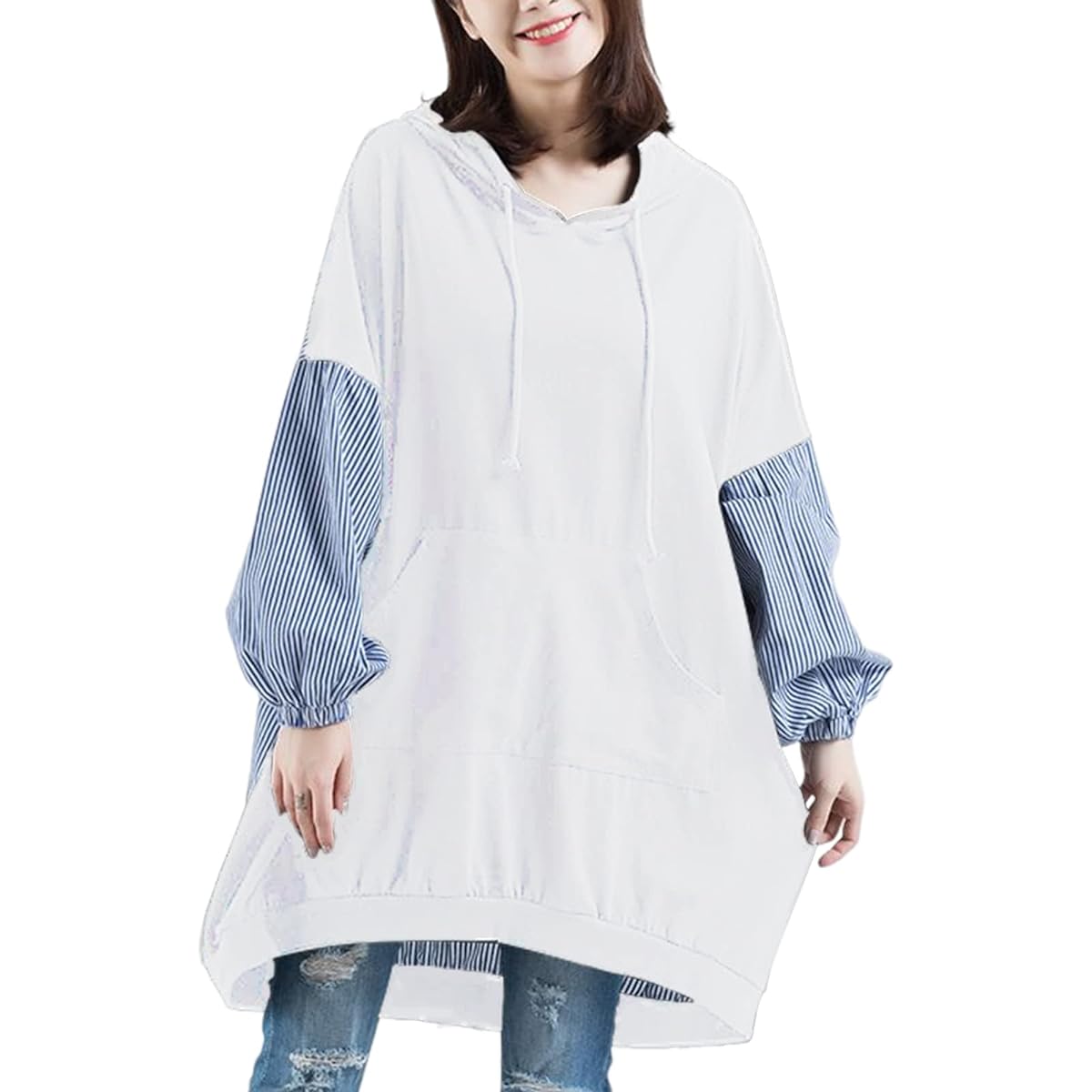 xppe Women's Parka, Hooded, Pullover, Outerwear, Layer, Switchable, Loose, Oversized, Covers Body Shape, Slimming, Casual, Cute, Commuting, Large Size, Long Sleeve, Winter, Clean, Warm, Stylish, Simple, Large Size