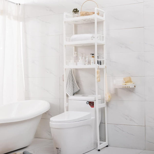 YangAera Toilet Storage Rack Toilet Paper Storage Rack Above the Toilet Toilet Rack with Hooks Floor Storage Rack No Drilling Bathroom Storage Cabinet Save Space Easy to Assemble Space Effective Utilization